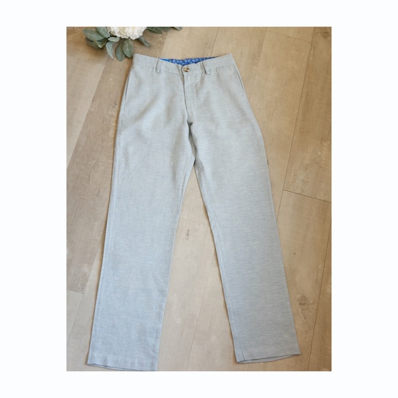 Boys Linen Pants Light Blue J Bailey Flat Front Dressy Slack Portrait Vacation - Picture 3 of 6